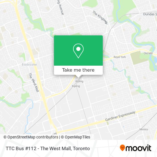 TTC Bus #112 - The West Mall plan