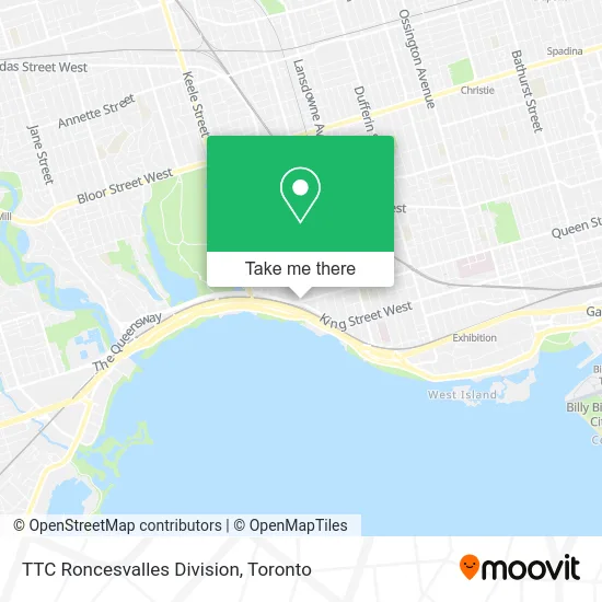 TTC Roncesvalles Division map