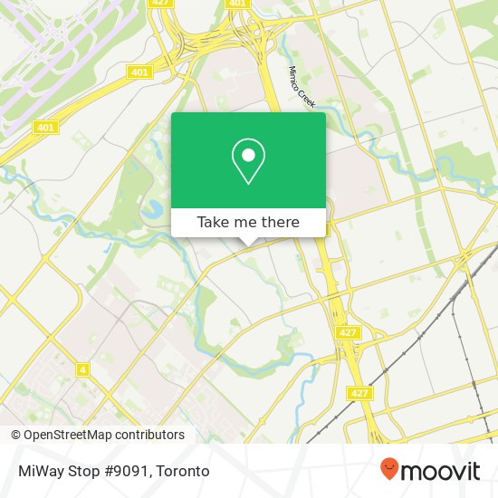 MiWay Stop #9091 map