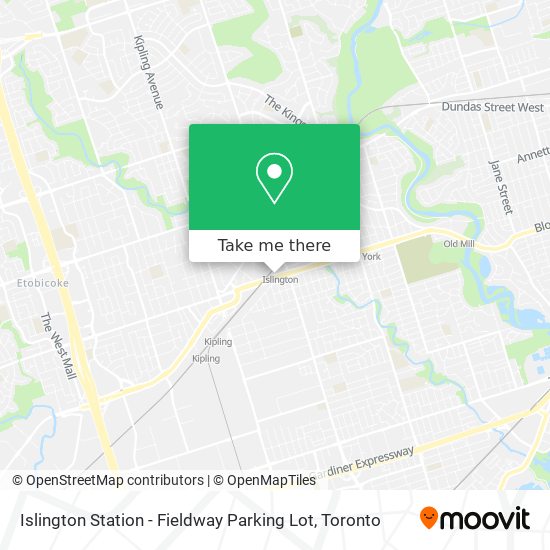 Islington Station - Fieldway Parking Lot map