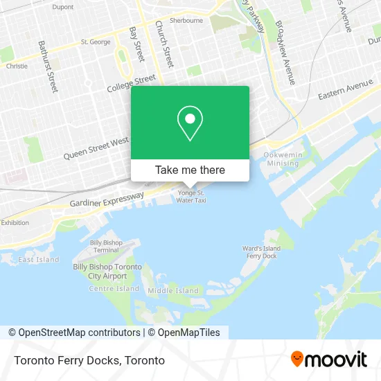 Toronto Ferry Docks map