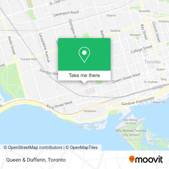 Queen & Dufferin map