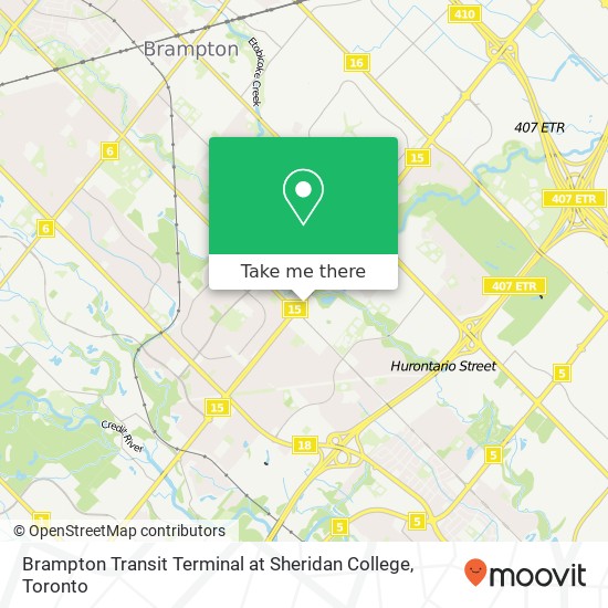 Brampton Transit Terminal at Sheridan College map