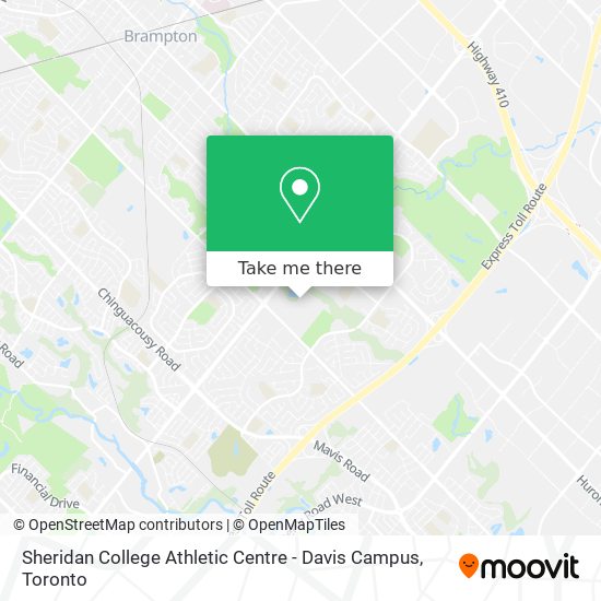 Sheridan College Athletic Centre - Davis Campus map