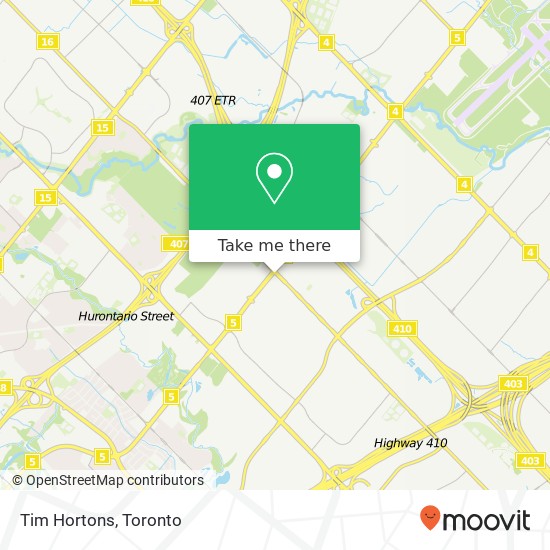 Tim Hortons map