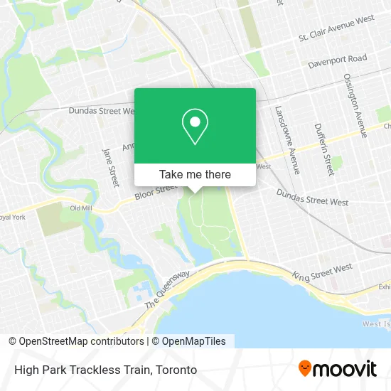 High Park Trackless Train map