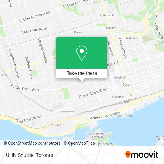 UHN Shuttle map