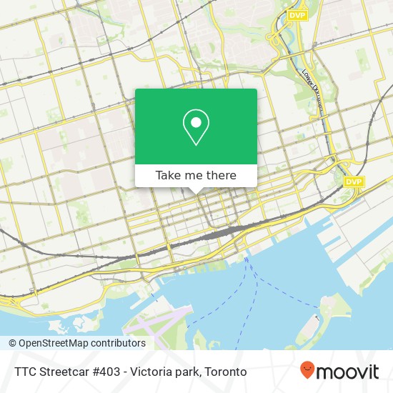 TTC Streetcar #403 - Victoria park map