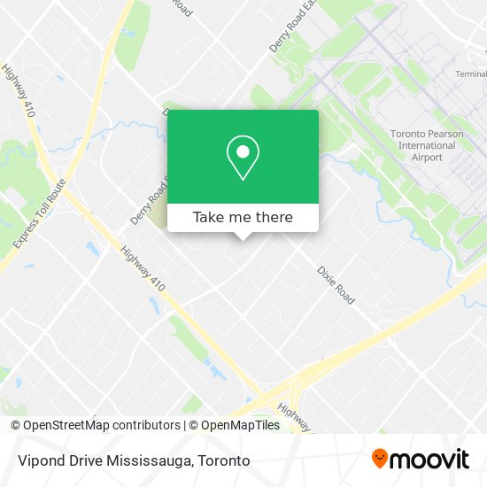 Vipond Drive Mississauga map