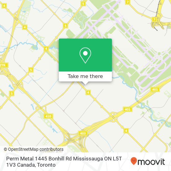 Perm Metal 1445 Bonhill Rd Mississauga ON L5T 1V3 Canada map