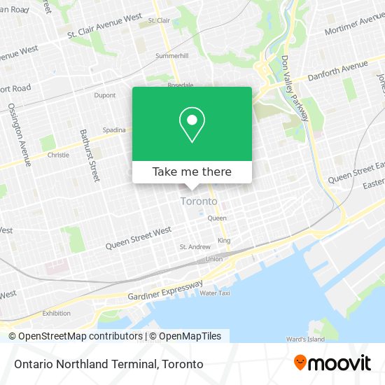 Ontario Northland Terminal map