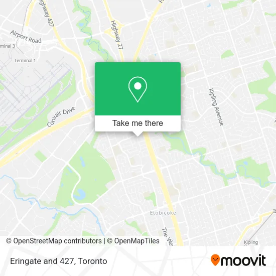 Eringate and 427 map