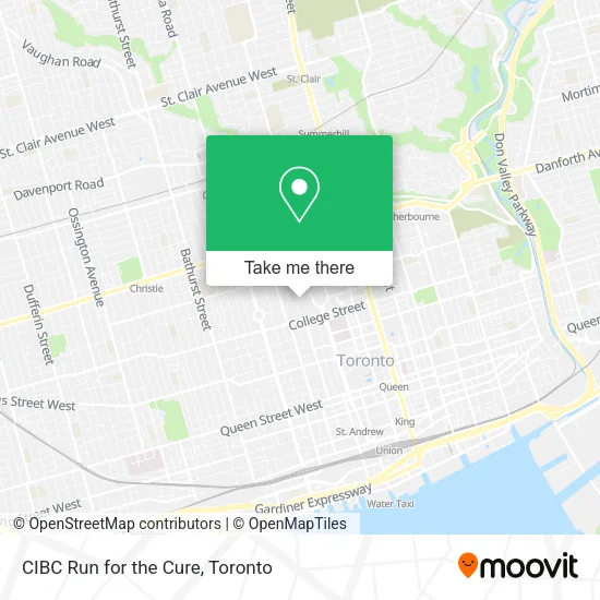 CIBC Run for the Cure map