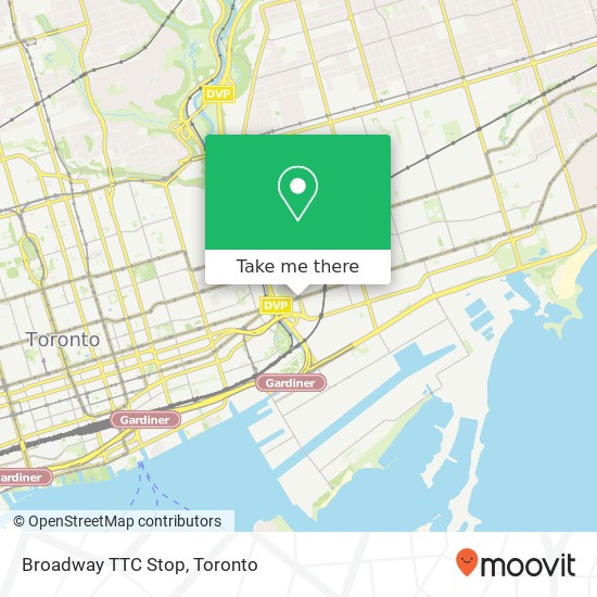 Broadway TTC Stop map