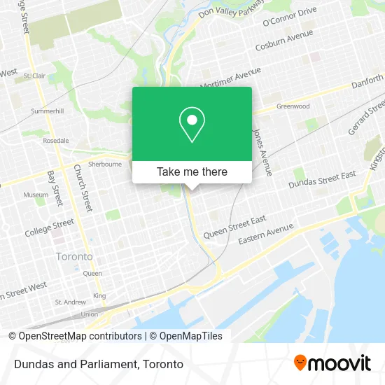 Dundas and Parliament map