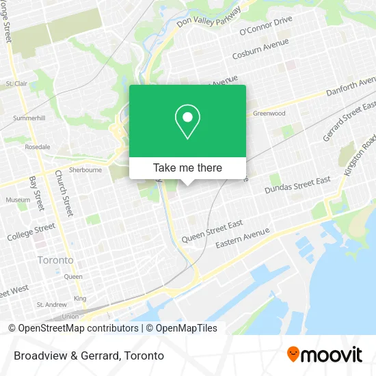 Broadview & Gerrard map