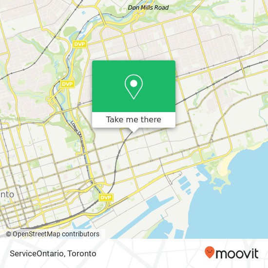 ServiceOntario map