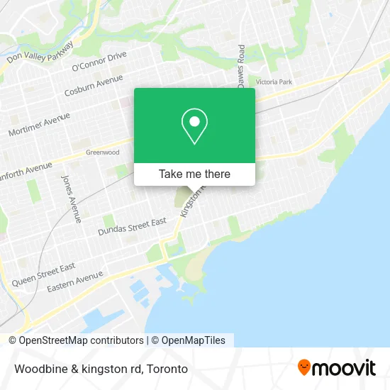 Woodbine & kingston rd map
