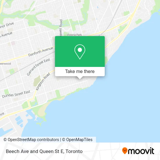 Beech Ave and Queen St E map