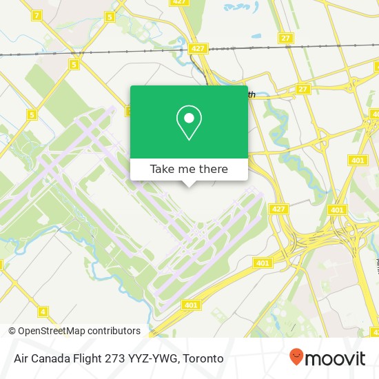 Air Canada Flight 273 YYZ-YWG map