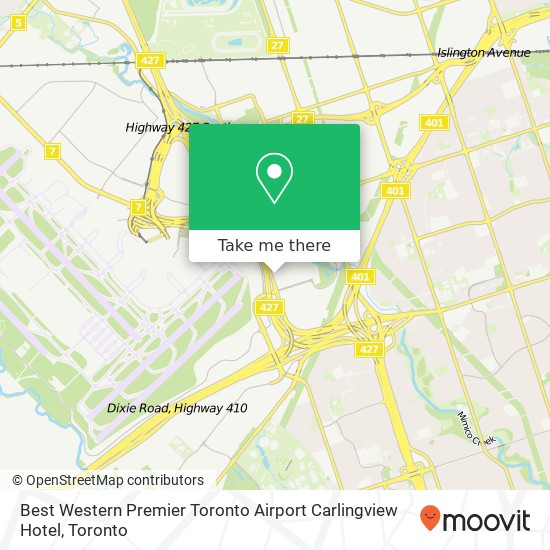 Best Western Premier Toronto Airport Carlingview Hotel map