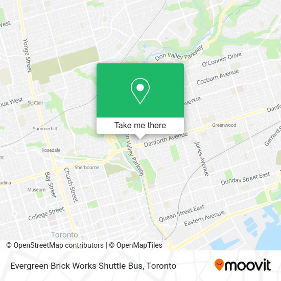 Evergreen Brick Works Shuttle Bus map