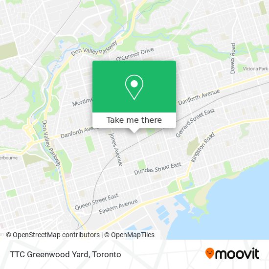 TTC Greenwood Yard map