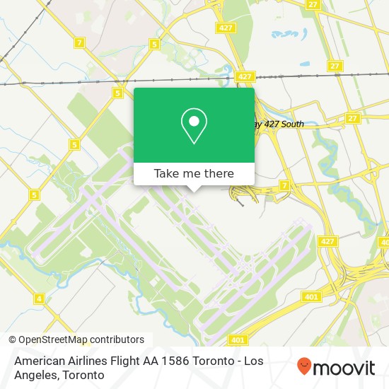 American Airlines Flight AA 1586 Toronto - Los Angeles map