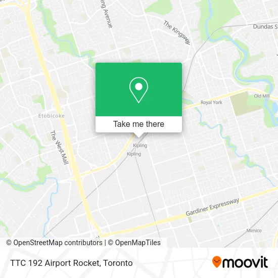 TTC 192 Airport Rocket map