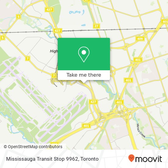 Mississauga Transit Stop 9962 map