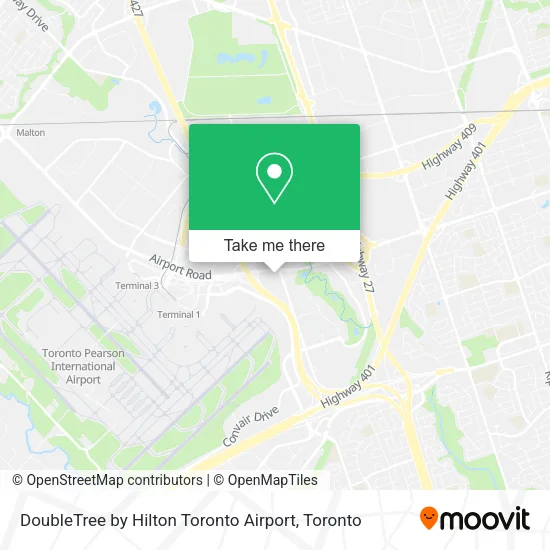 DoubleTree by Hilton Toronto Airport map