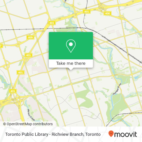 Toronto Public Library - Richview Branch map