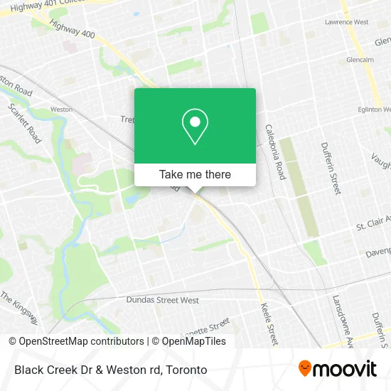 Black Creek Dr & Weston rd map