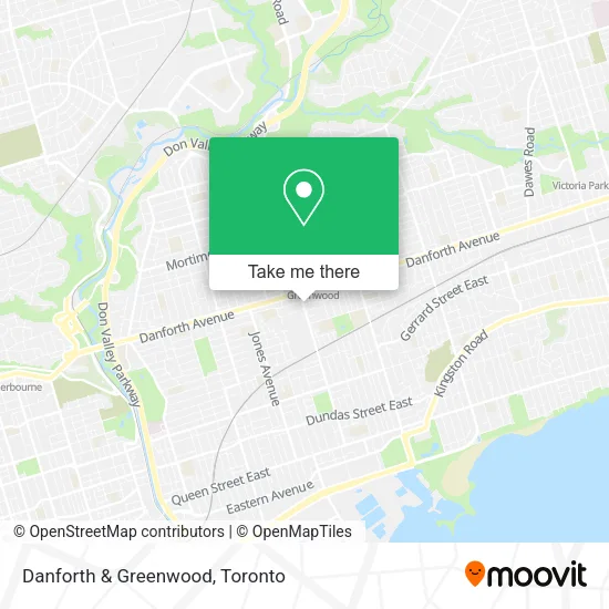 Danforth & Greenwood map