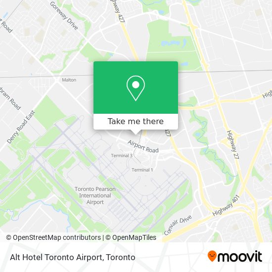 Alt Hotel Toronto Airport map