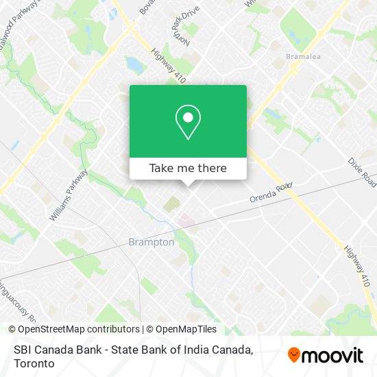 SBI Canada Bank - State Bank of India Canada map