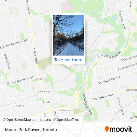 Moore Park Ravine map