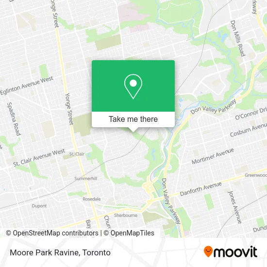 Moore Park Ravine map