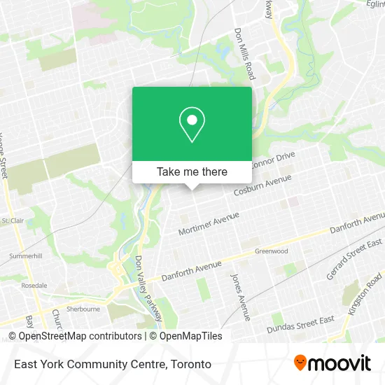 East York Community Centre map