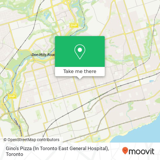 Gino's Pizza (In Toronto East General Hospital) plan