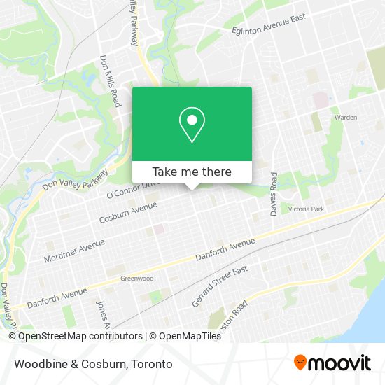 Woodbine & Cosburn map