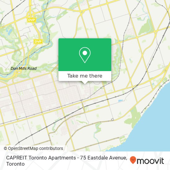 CAPREIT Toronto Apartments - 75 Eastdale Avenue map
