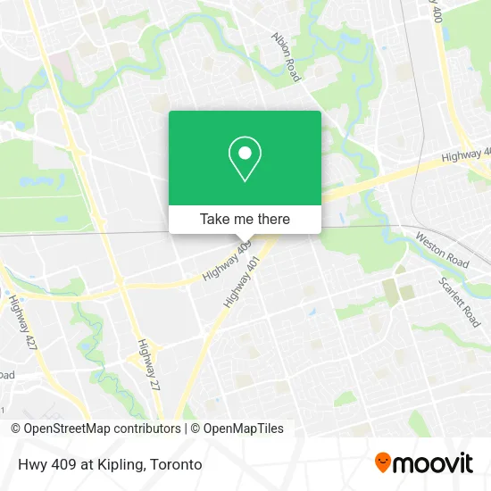 Hwy 409 at Kipling map