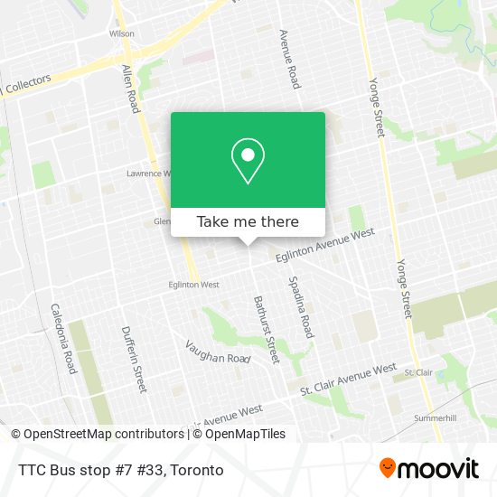 TTC Bus stop #7 #33 map