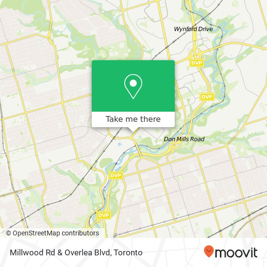 Millwood Rd  & Overlea Blvd map