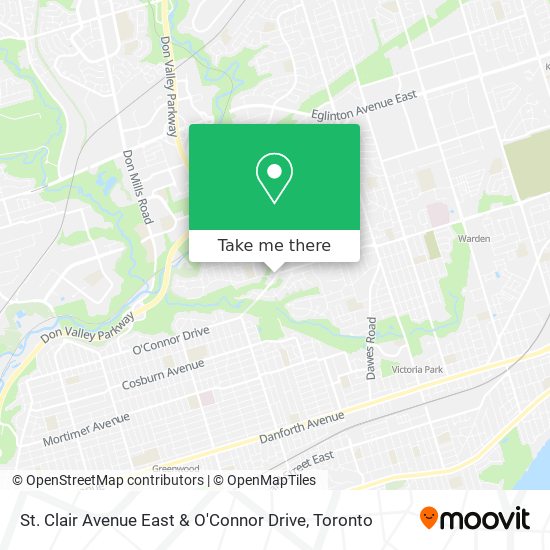 St. Clair Avenue East & O'Connor Drive map