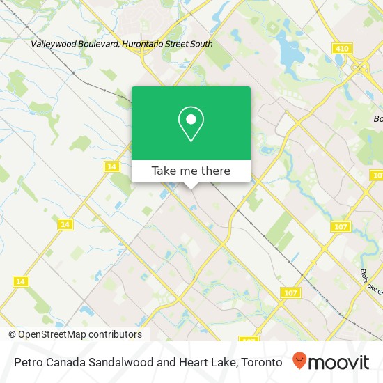 Petro Canada Sandalwood and Heart Lake map