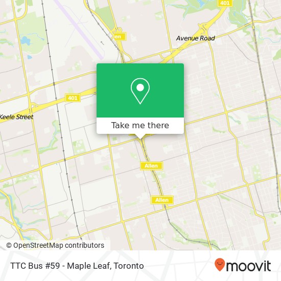 TTC Bus #59 - Maple Leaf map