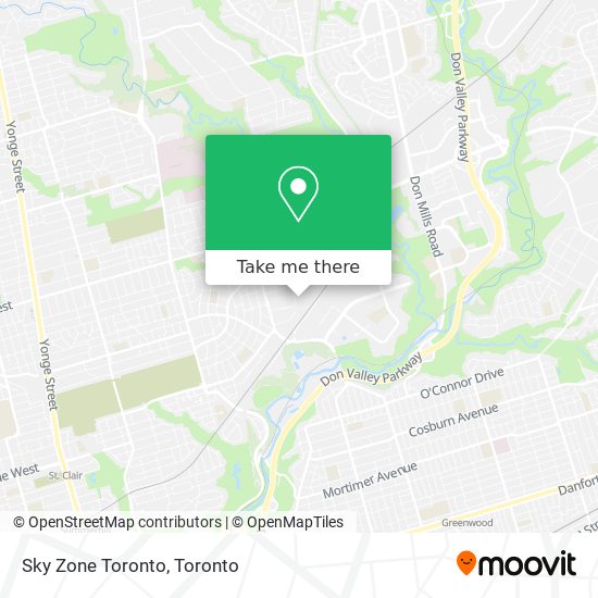Sky Zone Toronto map