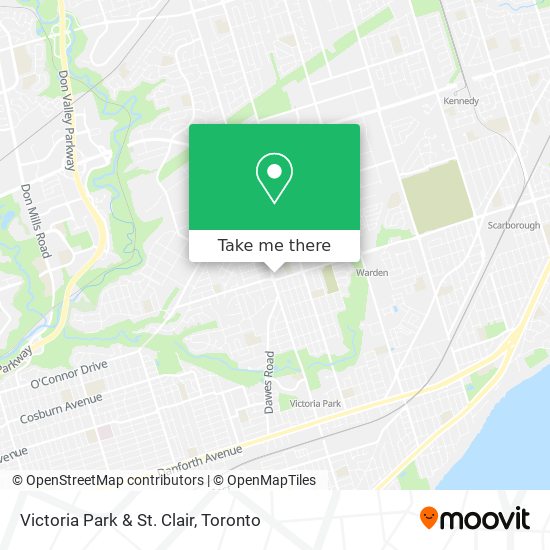 Victoria Park & St. Clair map